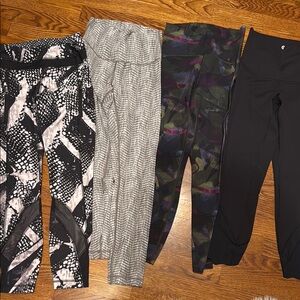 4 pairs lululemon Women's Leggings - Black, Gray, Multicolor